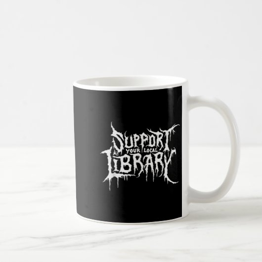 ローカル図書館応援 ホラー本の虫デザイン コーヒーマグカップ (右)