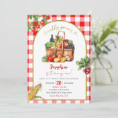 ローカル成長ファーマーズマーケットテーマ誕生日ガール 招待状 (スタンド正面)