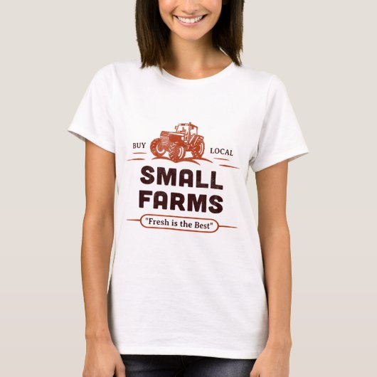 ローカル買アウトドアマーケットトラクター農家スモールファーズ Tシャツ (正面)