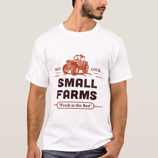 ローカル買アウトドアマーケットトラクター農家スモールファーズ Tシャツ (正面)