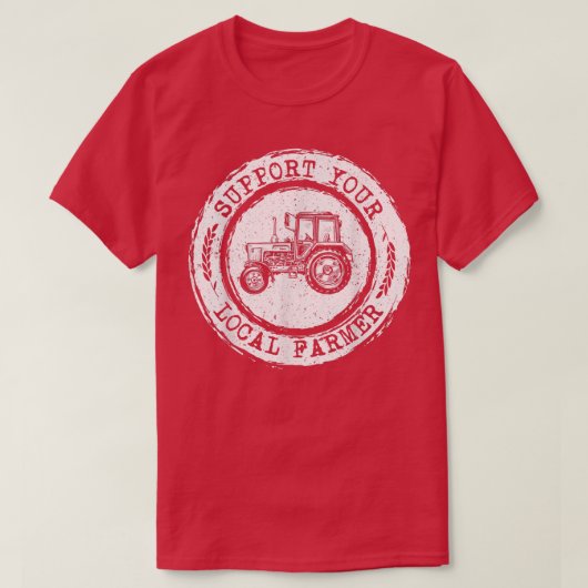 ローカル農家レタープリントトラクターFaのサポート Tシャツ (デザイン正面)