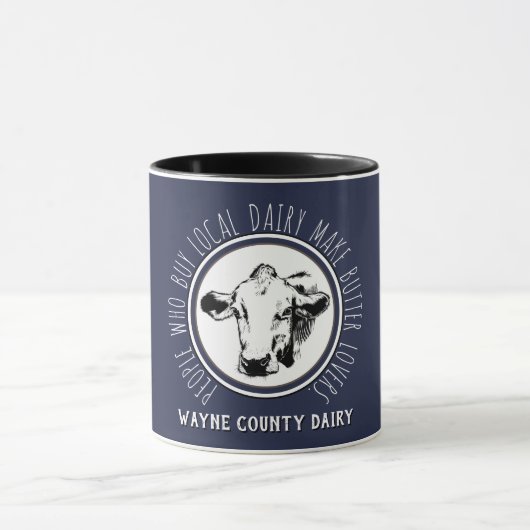 ローカル酪農場ビジネスカスタムな昇進情報 マグカップ (中央)