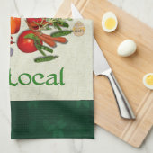 ローカル食べ キッチンタオル (四つ折り)