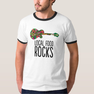 ローカル食糧は人のTシャツを揺すります Tシャツ