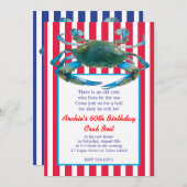 ローカントリーの青いカニストライプが沸騰する – 赤または海軍 招待状 (正面/裏面)