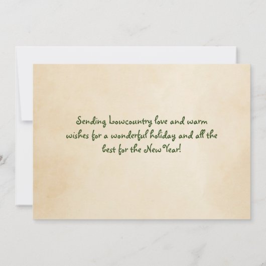 ローカントリーメリークリスマスサウスカロライナ シーズンカード (裏面)