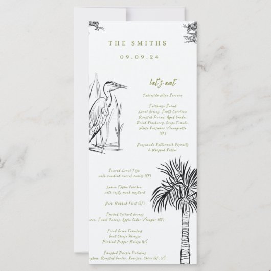 ローカントリー南部メ図解入りの、写真付きのニュー (正面)