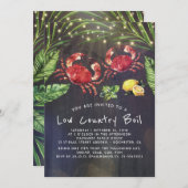 ローカントリー沸騰カニ調理夕食パーティー 招待状 (正面/裏面)