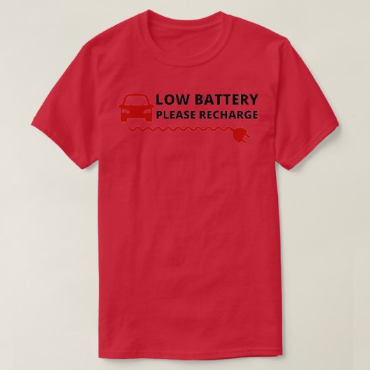 ローカーバッテリー電気自動車を充電 Tシャツ (デザイン正面)