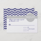 ローガン及びデレックRSVP |海軍灰色の金属氷の紙 出欠カード (正面/裏面)