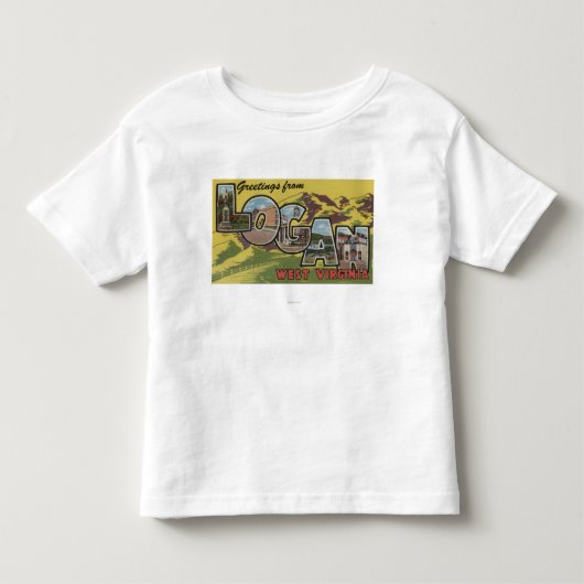 ローガン、ウェストヴァージニア-大きい手紙場面 トドラーTシャツ (正面)