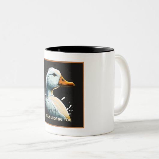 ローザが君のマグを判断してる ツートーンマグカップ (正面右)