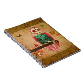 ローザのフクロウの金ゴールドのノート ノートブック (右側)