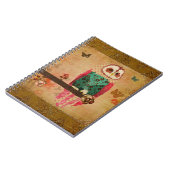 ローザのフクロウの金ゴールドのノート ノートブック (左側)