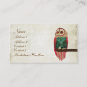 ローザのヴィンテージのフクロウの名刺かラベル 名刺 (正面)