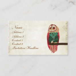 ローザのヴィンテージのフクロウの名刺かラベル 名刺