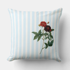 ローザガリカヴァンイーデンアイボリー&ブルーストリップ クッション