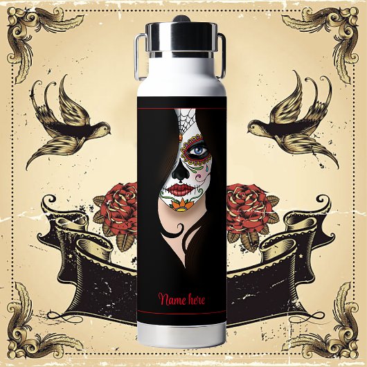 ローザシュガースカルポートレート ウォーターボトル