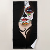 ローザシュガースカルポートレート ビーチタオル (正面)