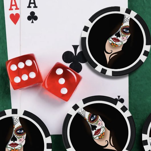 ローザシュガースカルポートレート ポーカーチップ