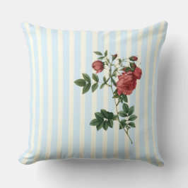 ローザラパアイボリー&ブルーストリップ クッション