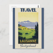ローザンスイスヴィンテージ旅行ポスター ポストカード (正面/裏面)