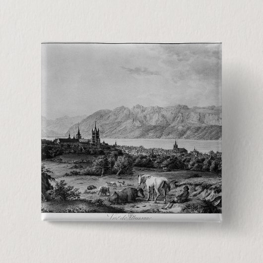 ローザンヌの眺め 缶バッジ (正面)