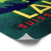 ローザンヌ，スイス，ヴィンテージ旅行でゴルフ ポスター (角)