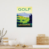 ローザンヌ，スイス，ヴィンテージ旅行でゴルフ ポスター (キッチン)