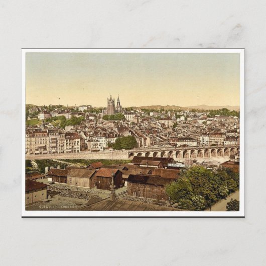 ローザンヌ，一般観，ジュネーブ湖，スイスv ポストカード (正面)