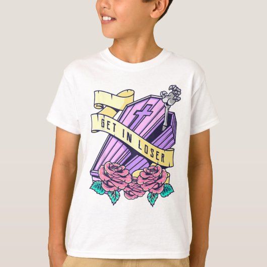 ローザー棺パステルゴシックかわいいハロウィーンA Tシャツ (正面)