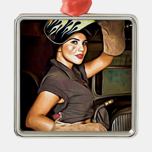 ローザ溶接工 メタルオーナメント (正面)