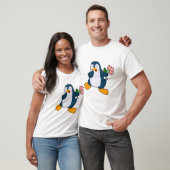 ローザ花を持つペンギン Tシャツ (ユニセックス)