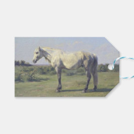 ローザ・ボヌールによる灰色の馬の絵 ギフトタグ