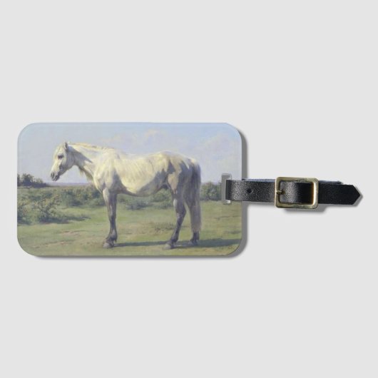 ローザ・ボヌールによる灰色の馬の絵 ラゲッジタグ (正面横)