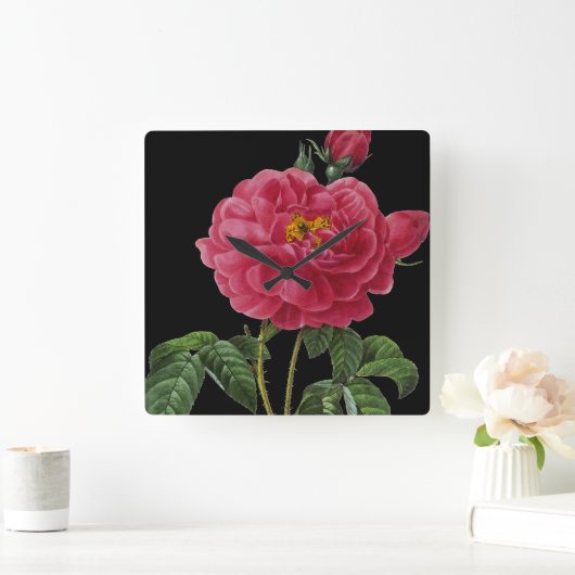 ローザGallica スクエア壁時計 (ホーム)