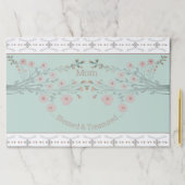 ロージーエレガントピンクとブルーのファンシー紙ランチョンマット ペーパーパッド (インサイチュ)