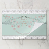 ロージーエレガントピンクとブルーのファンシー紙ランチョンマット ペーパーパッド (折り畳み)