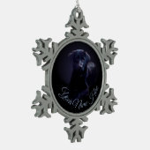 ロージーオーナメント子犬クリスマスデコレーション スノーフレークピューターオーナメント (左)