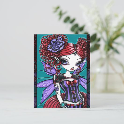 ロージートゥインクルピクシーバラタトゥーフェアリー葉書 ポストカード (スタンド正面)