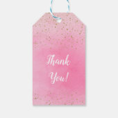 ロージーバラピンク&金ゴールドグリッターグラムスパークリシック ギフトタグ (裏面)