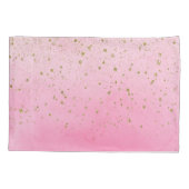 ロージーバラピンク&金ゴールドグリッターグラムスパークリシック 枕カバー (裏面)