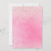 ロージーバラピンク&金ゴールドグリッターブライダルシャワー 招待状 (裏面)