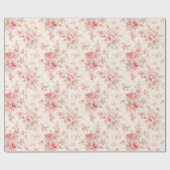 ロージーピンクの花 ラッピングペーパー (フラット)