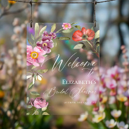 ロージーフローラブライダルシャワーウェルカムアクリルサイン アクリルサイン