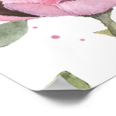 ロージーフローラ春ブライダルシャワーウェルカムサイン ポスター (角)