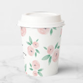 ロージーベビーイン開花ベビーシャワー招待状 紙コップ (左)