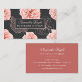 ロージーモダンフローラバタフライ名刺 名刺 (正面/裏面)