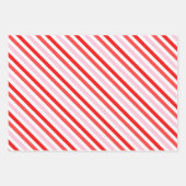 ロージーレッド、ホワイト、ピンクロマンティックジオメトリ ラッピングペーパーシート (正面3)