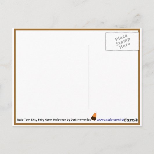 ロージー漫画子猫フェアリーキッテンB&Wエッジズポストカード ポストカード (裏面)